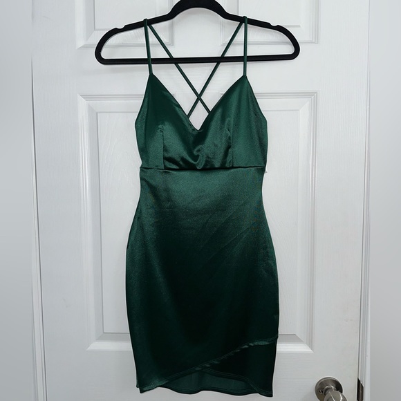 Satin Green Dress - Lovely Day - Picture 3 of 6